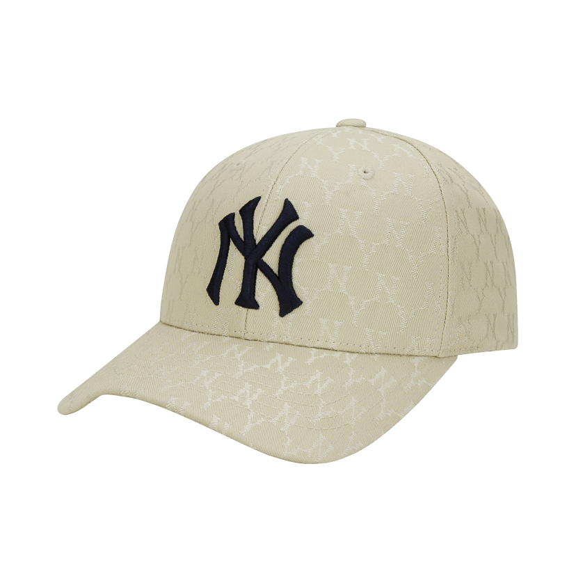 MLB Unisex Classic Monogram Jacquard Bucket Hat NY Yankees Beige